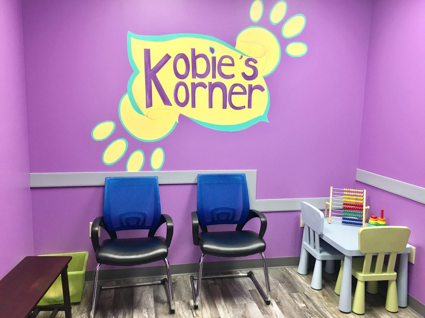 Kobie's Corner in the Premier Pediatric Associates waiting room