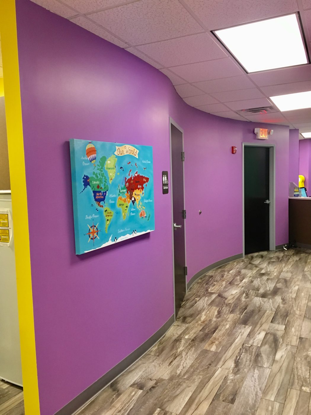 Colorful hallway at Premier Pediatric Associates